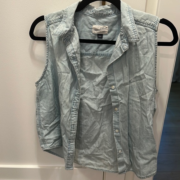 Denim button down vest - Picture 1 of 2